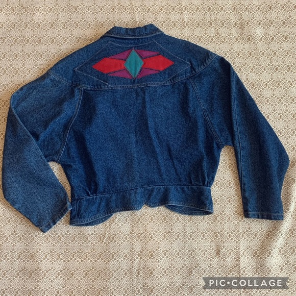 Vintage Jackets & Blazers - Vintage Cropped Jean Jacket sz 12